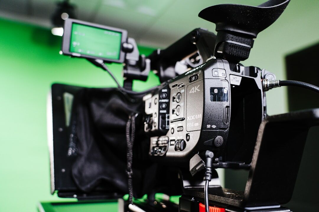 Television studio set with cameras ready for a live broadcast